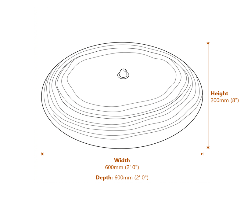 Garden Fountains Dimensions Diagram