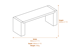 Epsom Two Tone Granite Garden Bench Small Dimensions Diagram