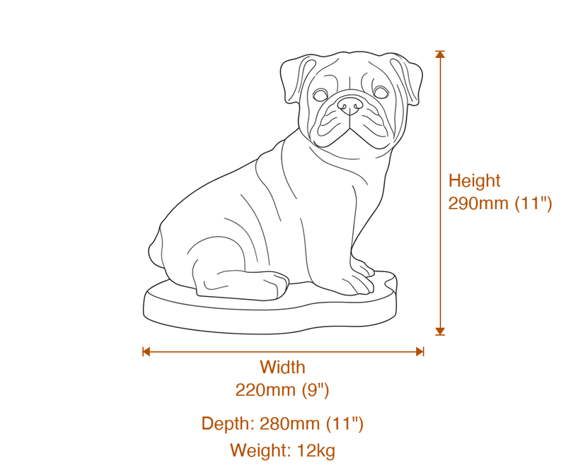 Dog Garden Ornaments Dimensions Diagram
