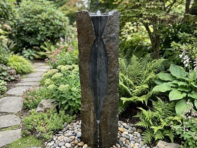 Basalt Statement Column Garden Water Feature modern garden water feature