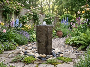 Drilled Basalt Column 60cm Water Feature