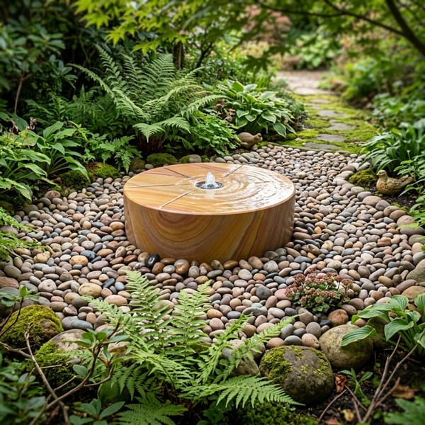 Large Mill Wheel Rainbow Sandstone Water Feature