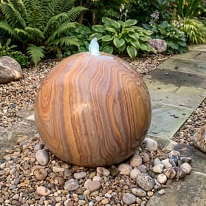 Large Rainbow Sandstone Sphere Water Feature