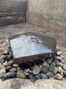 Large Basalt Slab and Plinth Garden Fountain