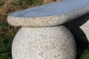 Granite Sphere Grey Stone Garden Bench