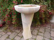 Twisted Column Sandstone Bird Bath