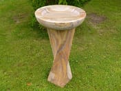 Twisted Column Rainbow Sandstone Bird Bath