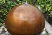 Corten Steel Sphere Water Feature with Reservoir