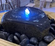 Rounded Basalt Column Water Feature with LED