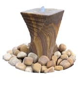 Chubby Twisted Column Sandstone Garden Water Feature