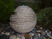 Large Rustic Pink Granite Sphere Water Feature Original Photo