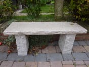 Rustic Straight Pink Granite Garden Bench - original product photo
