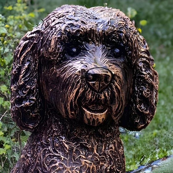 Cockapoo Garden Ornament in Bronze Finish