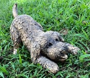 Playful Cockapoo Garden Ornament in Bronze Finish - Original