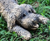 Playful Cockapoo Garden Statue in Bronze