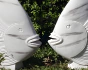 Stylised Fish Garden Statues in Marble