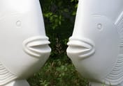 Stylised Fish Garden Statues in White