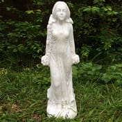 Flora Goddess of Flowers Small Garden Statue in Garden Setting