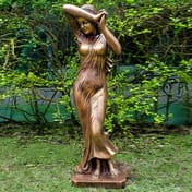 Extra Large Vergogna Phryne Bronze Statue in Garden Setting