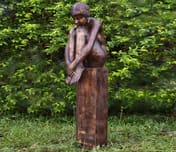 Sophia on Column Garden Ornament In Bronze