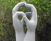 Two Hands Garden Ornament in Granite