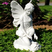 Fairy of Peace Garden Ornament white stone statue close-up