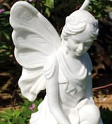 Fairy of Peace Garden Ornament in garden setting