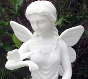 Fairy with Butterfly Garden Statue Close Up