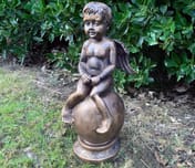 Patient Cherub Garden Ornament in Bronze Original