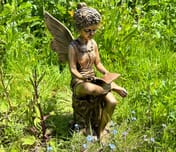 Reading Fairy Garden Ornament in Bronze - Original