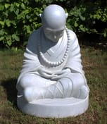 Large Meditating Monk Garden Ornament in Granite - Original