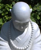 Meditating Monk Garden Statue in Granite