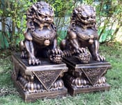 Medium Temple Dog Garden Ornaments in Bronze - Original