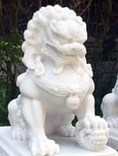 Temple Dogs Garden Statues in White