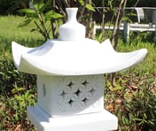 White Oriental Lantern Garden Statue