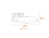 Berlin Kingsize Bed Silver Dimensions Diagram