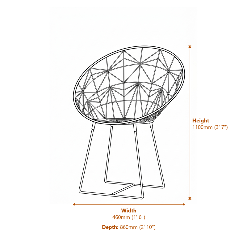Accent Chairs Dimensions Diagram