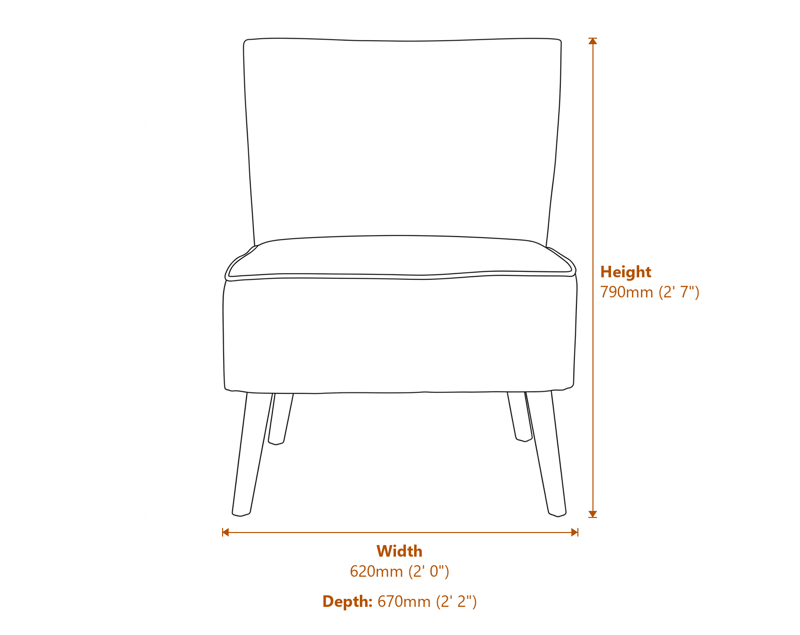 Accent Chairs Dimensions Diagram