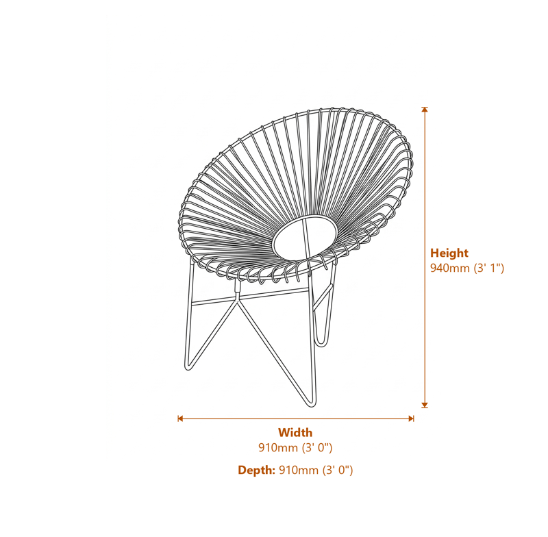 Accent Chairs Dimensions Diagram