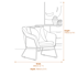 Stockholm Green Fabric Modern Accent Chair Dimensions Diagram