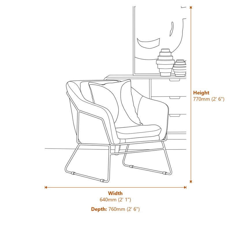 Accent Chairs Dimensions Diagram