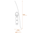 Opus Silver Finish Elliptical Design Wall Mirror Dimensions Diagram