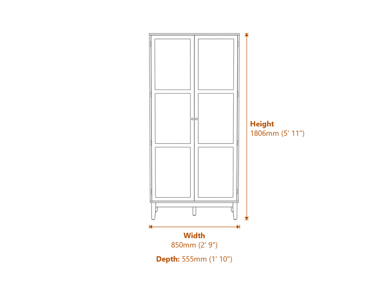 Wardrobes Dimensions Diagram