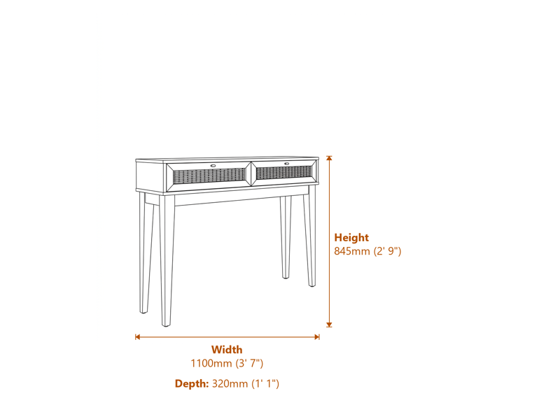 Dresing Tables Dimensions Diagram