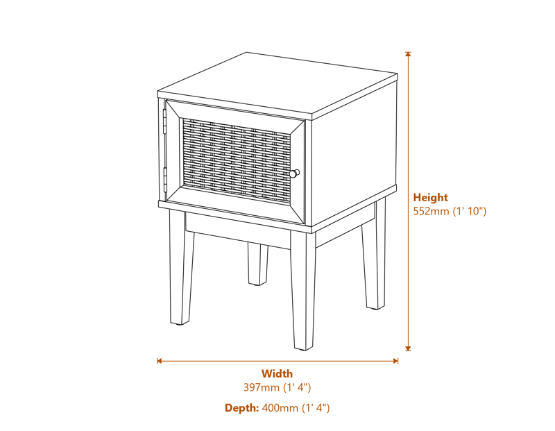 Side & Console Tables Dimensions Diagram