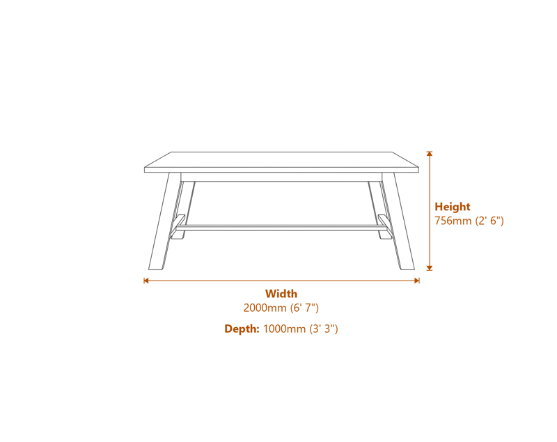 Dining Tables Dimensions Diagram