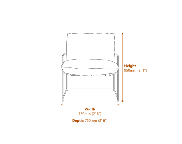 Brook Black Chair Dimensions Diagram