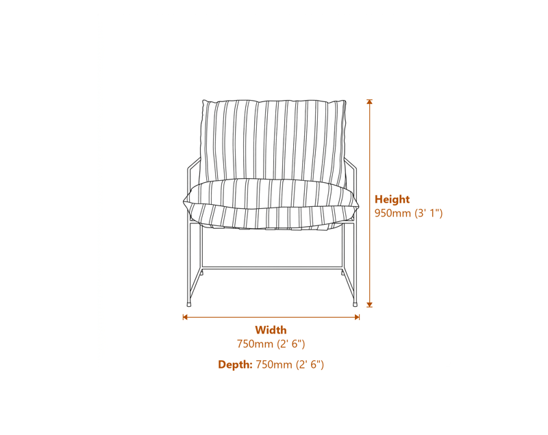 Armchairs Dimensions Diagram