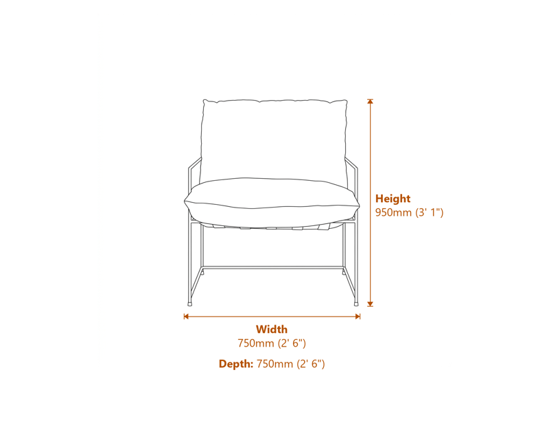 Armchairs Dimensions Diagram