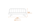 Burlington Sofa Bed Black Velvet Brushed Gold Dimensions Diagram